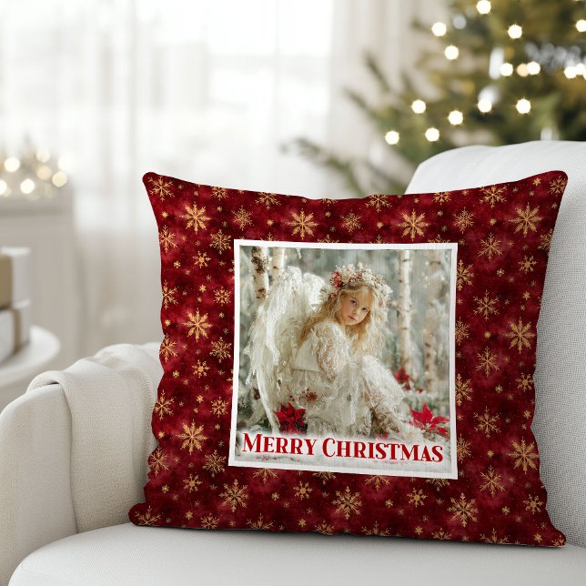 Unique Angel Red Gold Custom Name Best Christmas  Cushion (Unique Angel Red Gold Custom Name Best Christmas Pillow

)