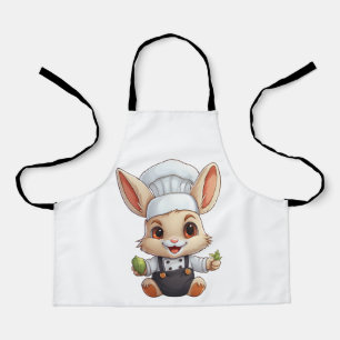 Unique Animal Lover Art Cute Chef Bunny  Apron
