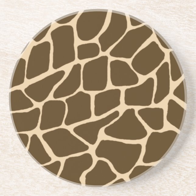 Unique Animal Sandstone Coaster - Giraffe Print (Front)