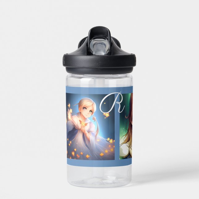 Unique Anime Custom Initial  Water Bottle (Front)