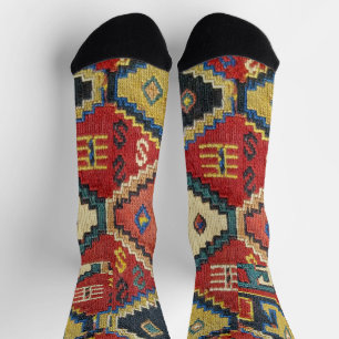 Unique Antique Kilim Rug Design Socks