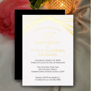 Unique Arch Golden 50th Wedding Anniversary Party