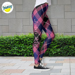 Unique Argyle Pattern Pink Purple Custom Text Leggings<br><div class="desc">These pink and black plaid leggings not only add a stylish touch to your wardrobe but also offer an opportunity to share God's love with those around you. Customise them with your favourite scripture or message to spread positivity and inspiration wherever you go.</div>