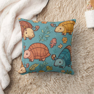 Unique Armadillo Floral Old Print Cushion