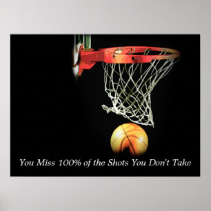 Unique Art Motivational Quote Basketball Poster