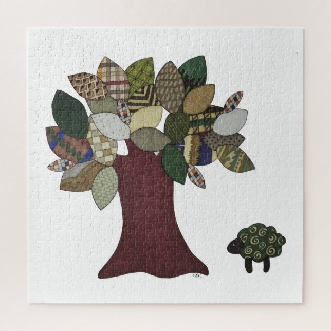 Unique Art Puzzle - Tweed Tree - Erin Brie Art (Vertical)