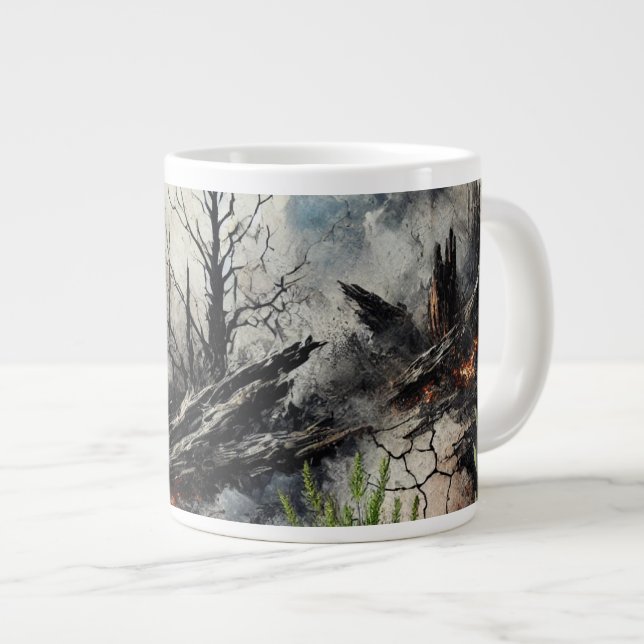 Unique Artistic Ceramic Coffee Mug (Front Right)