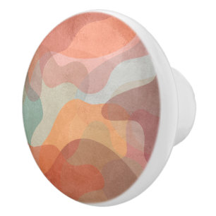 Unique Artistic Ceramic Knob with Vivid Colour Pat