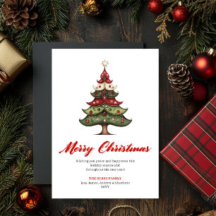 Unique Artistic Christmas Tree Greeting Template