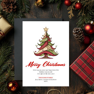 Unique Artistic Christmas Tree Greeting Template