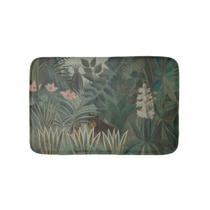 Unique Artistic Jungle Painting Henri Rousseau Bath Mat