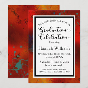 Unique, Artsy Border Graduation Party Invitation