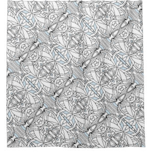 Unique Artwork Diagonal Pattern Shower Curtain