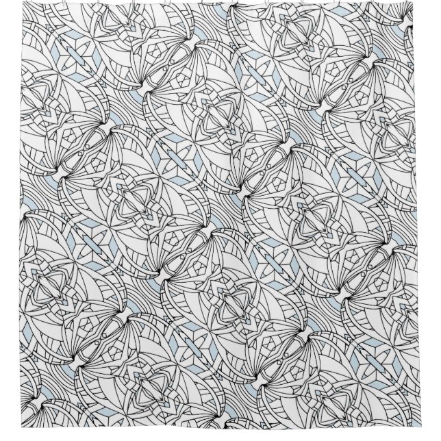Unique Artwork Diagonal Pattern Shower Curtain (Front)