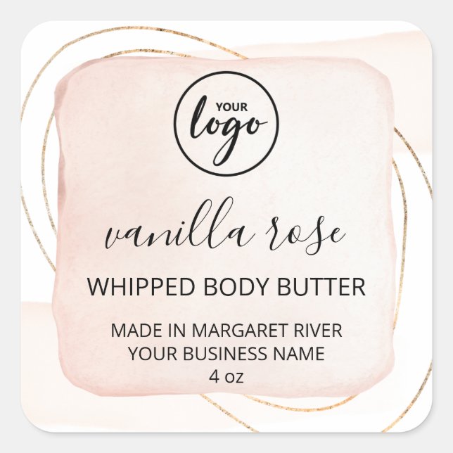 Unique Arty Ink Whipped Body Butter Logo Labels (Front)