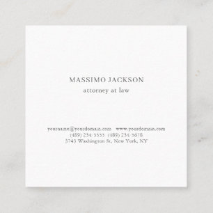 Unique Attorney at Law Simple Minimalist Square Business Card