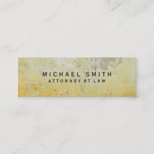 Unique Attorney at Law Yellow Mortar Wall Design Mini Business Card