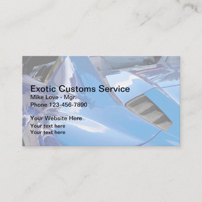 Unique Automotive Exotic Car Business Card (Front)