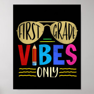 Unique Baby Boys 1st Grade Vibes Back to School Poster
