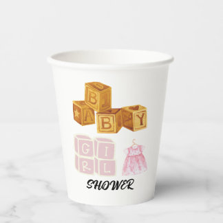 Unique Baby Girl Dice Baby Shower Paper Cups