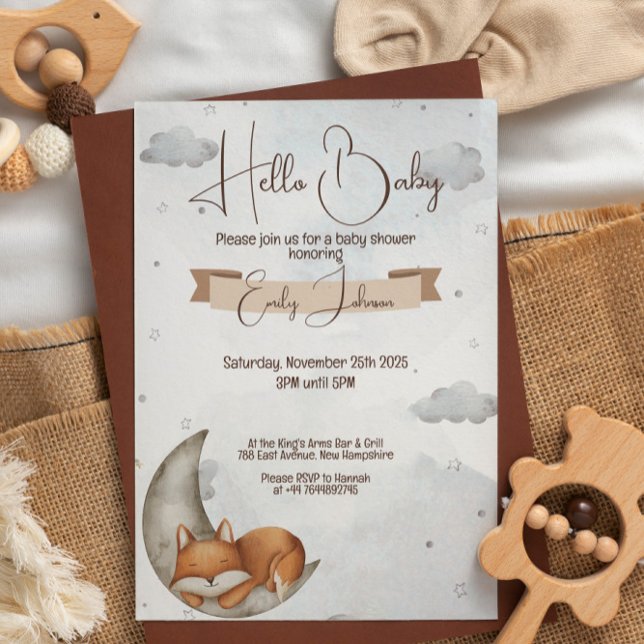 Unique Baby Shower Invitation Moonlit Dreams  (Creator Uploaded)