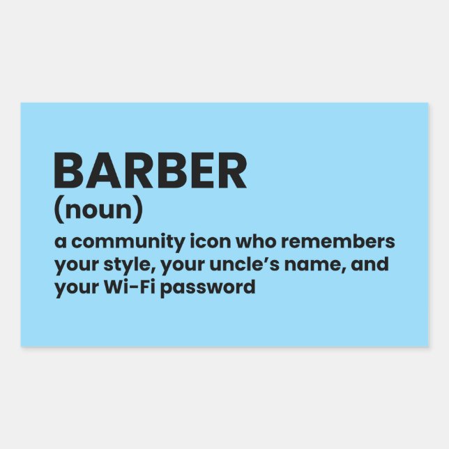 Unique Barber Definition Sticker (Front)