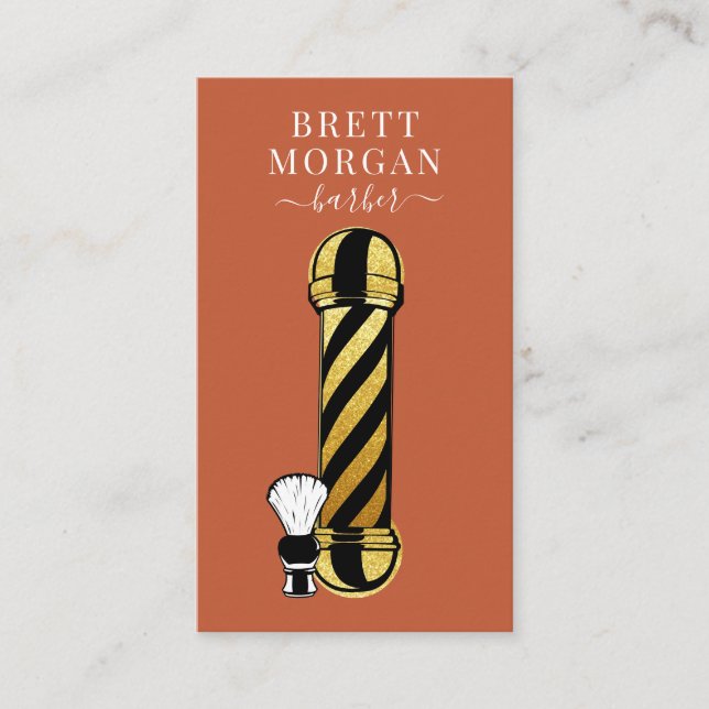 Unique Barber Pole Barber Business  Card (Front)