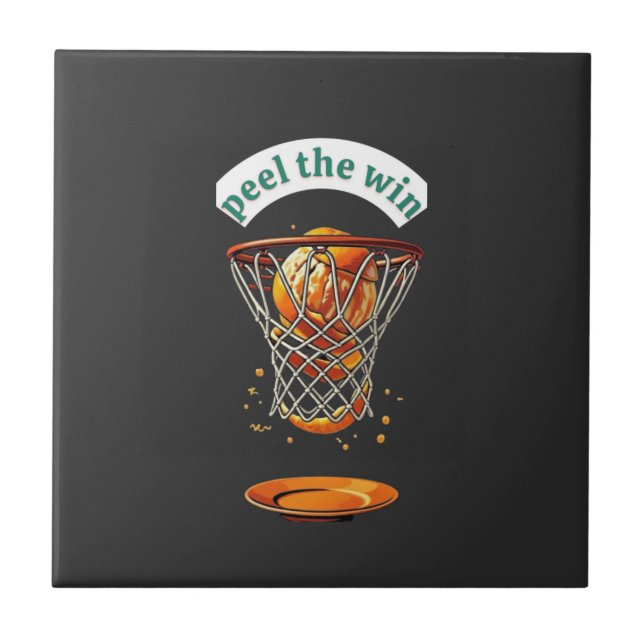 Unique basketball lover gifts peel the win ceramic tile (Front)
