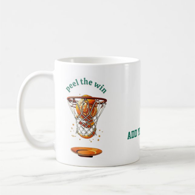 Unique basketball lover gifts peel the win coffee mug (Left)
