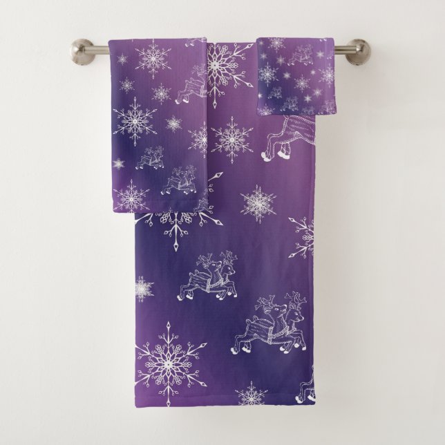 unique, beautiful, colourful, painted pattern a gr bath towel set (Insitu)