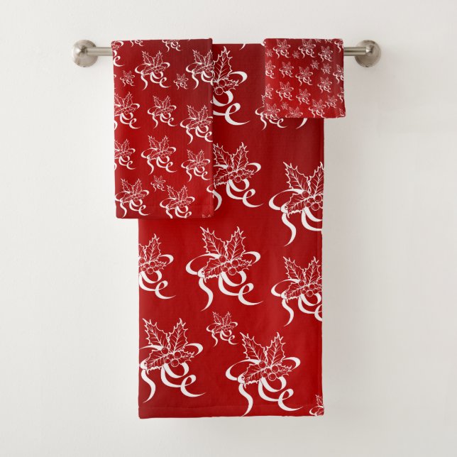 unique, beautiful, colourful, painted pattern a gr bath towel set (Insitu)