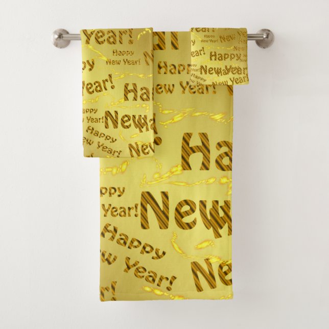 unique, beautiful, colourful, painted pattern a gr bath towel set (Insitu)