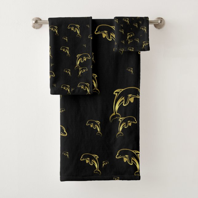 unique, beautiful, colourful, painted pattern a gr bath towel set (Insitu)