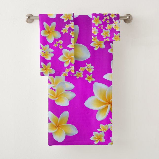 unique, beautiful, colourful, painted pattern a gr bath towel set (Insitu)