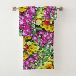 unique, beautiful, colourful, painted pattern a gr bath towel set