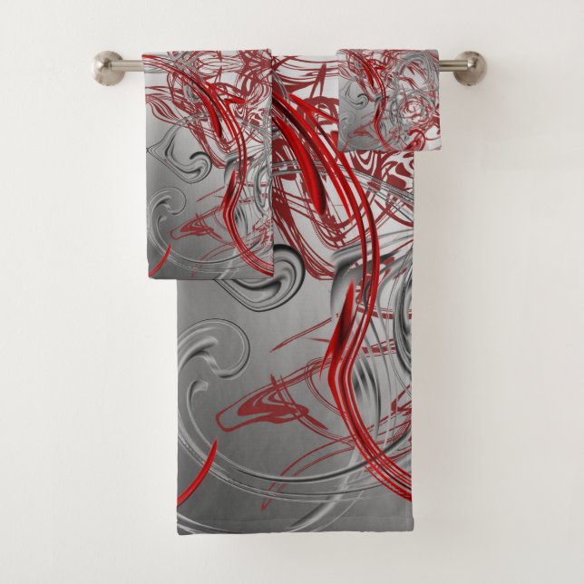 unique, beautiful, colourful, painted pattern a gr bath towel set (Insitu)