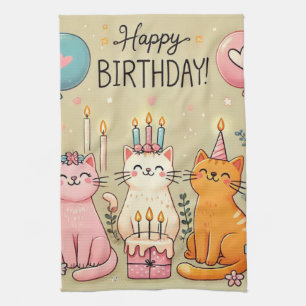 Unique beautyful Happy Birthday Design   Tea Towel