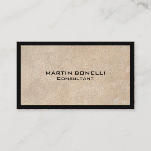 Unique Beige Black Border Special Plain Business Card