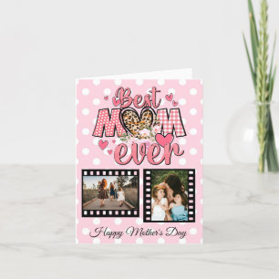 Unique Best Mum Ever Custom Photo Collage Holiday Card