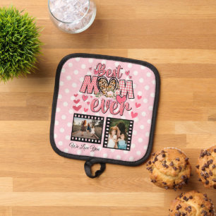 Unique Best Mum Ever Custom Photo Collage Pot Holder