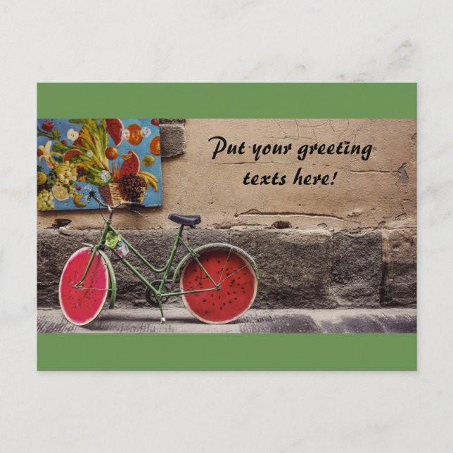 Unique Bicycle Greeting Card (Front)