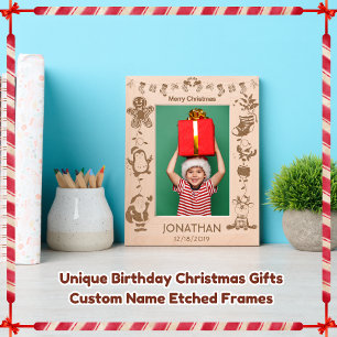 Unique Birthday Christmas Gifts Custom Name  Etched Frames