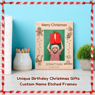 Unique Birthday Christmas Gifts Custom Name  Etched Frames