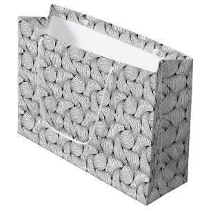 Unique Black and White Interwoven Lines Large Gift Bag
