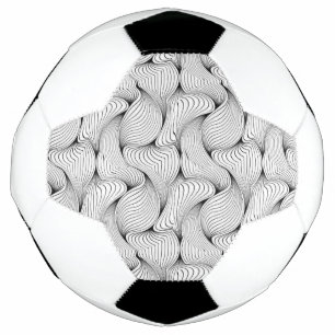 Unique Black and White Interwoven Lines Soccer Ball