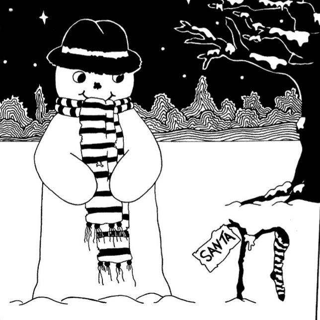 unique black and white picture of snowman (Creator Uploaded)