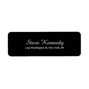 Unique Black Classical Script Creative Plain Return Address Label