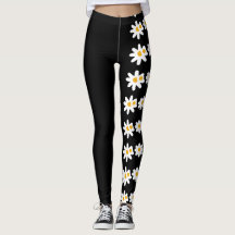 Unique black floral abstract leggings