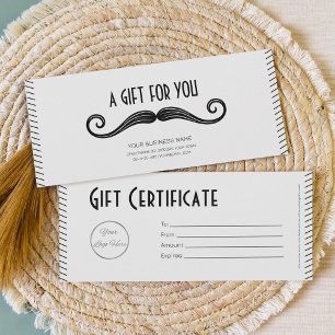Unique black logo barber shop gift certificate