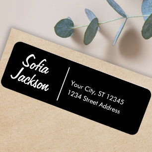 Unique Black Name Topography Return address Label